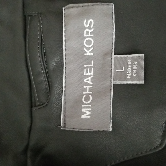 New Michael Kors Charcoal Faux Leather Jacket - Picture 9 of 12